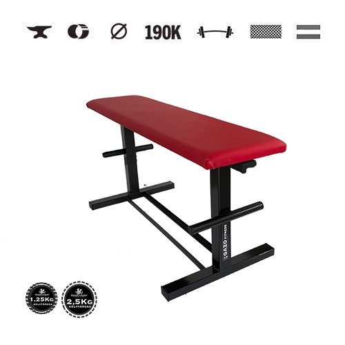 GazoFitness® Bancă fixă cu suport pentru discuri și gantere (greutate totală 32 kg) – imaginea 2