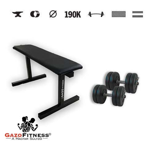 GazoFitness® Bancă + gantere 2 × 10,5 kg