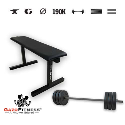 GazoFitness® Bancă + halteră 33 kg