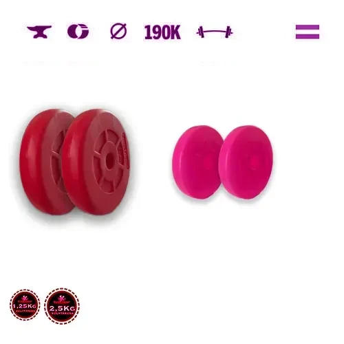 GazoFitness® Discuri 2 × 1,25 kg + 2 × 2,5 kg (total 7,5 kg), roșii și roz