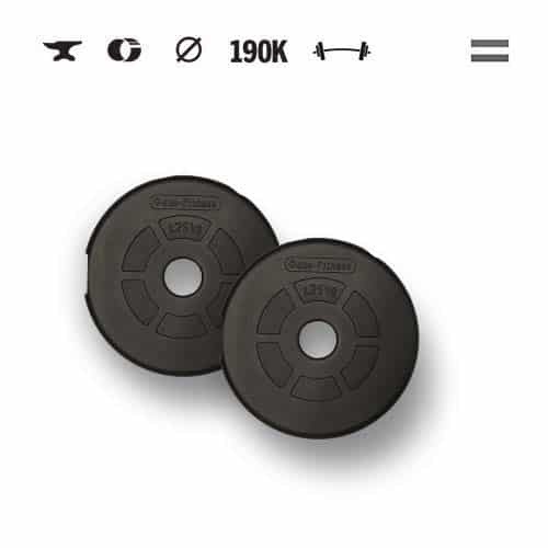GazoFitness® Discuri 2 × 1,25 kg (total 2,5 kg)