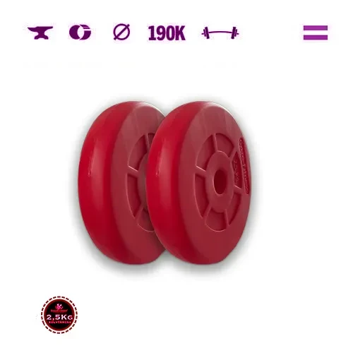 GazoFitness® Discuri 2 × 2,5 kg (total 5 kg), roșii