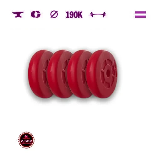 GazoFitness® Discuri 4 × 2,5 kg (total 10 kg), roșii