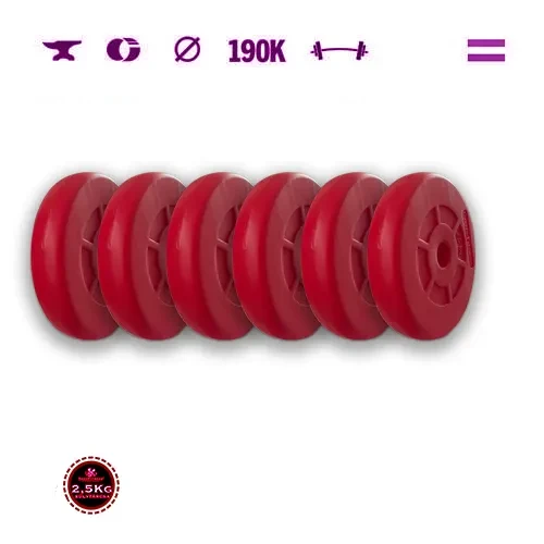 GazoFitness® Discuri 6 × 2,5 kg (total 15 kg), roșii
