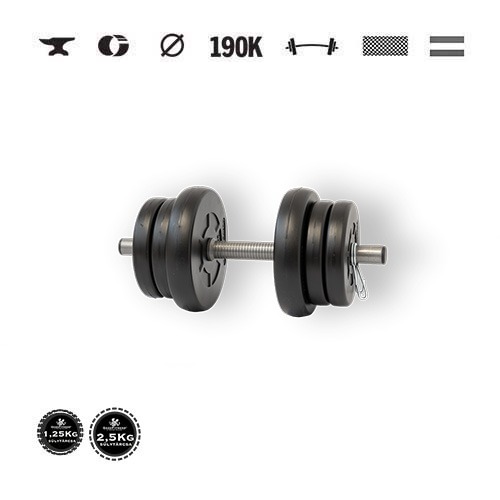 GazoFitness® Ganteră 10,5 kg cu discuri de 1,25 kg și 2,5 kg