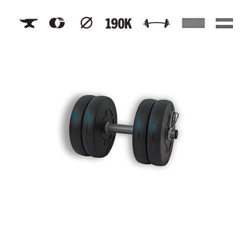 GazoFitness® Ganteră 10,5 kg – discuri 4 × 2,5 kg