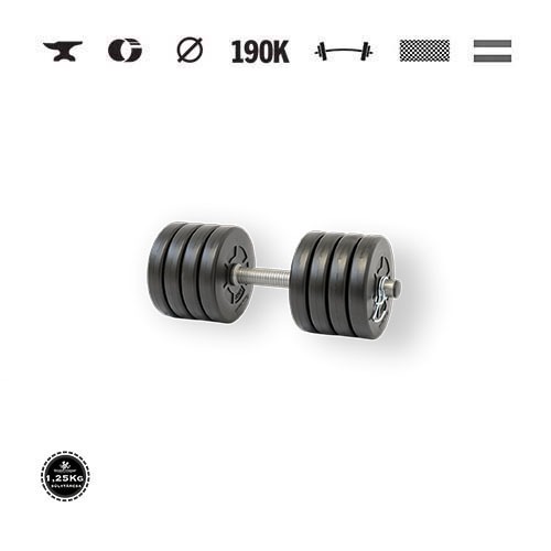 GazoFitness® Ganteră 10,5 kg – discuri 8 × 1,25 kg