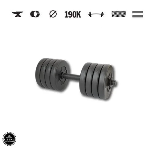 GazoFitness® Ganteră 11,5 kg (1 buc.) cu bară filetată – discuri 8 × 1,25 kg