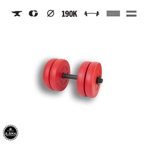 GazoFitness® Ganteră 11,5 kg (1 buc.), roșie