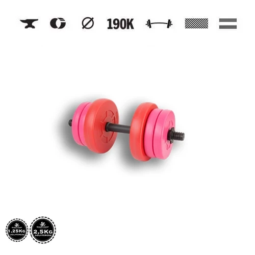 GazoFitness® Ganteră 11,5 kg (1 buc.), roșie și roz