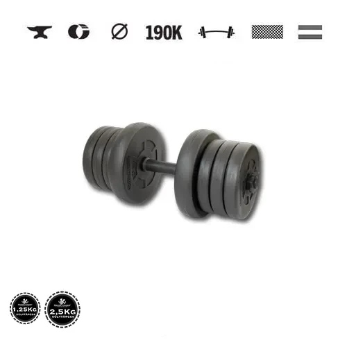 GazoFitness® Ganteră 15 kg (1 buc.) cu bară filetată
