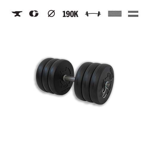 GazoFitness® Ganteră 16 kg – discuri 6 × 2,5 kg