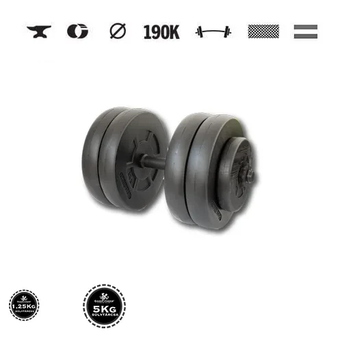 GazoFitness® Ganteră 24 kg (1 buc.) cu bară filetată