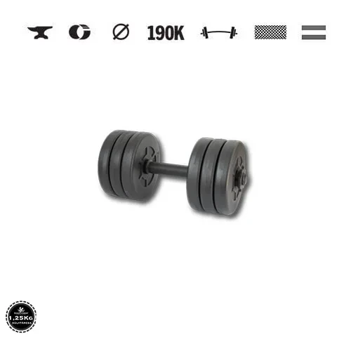 GazoFitness® Ganteră 8,5 kg (1 buc.) cu bară filetată – discuri 6 × 1,25 kg