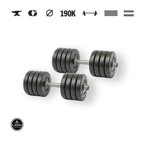 GazoFitness® Gantere 2 × 10,5 kg (total 21 kg) cu discuri de 1,25 kg