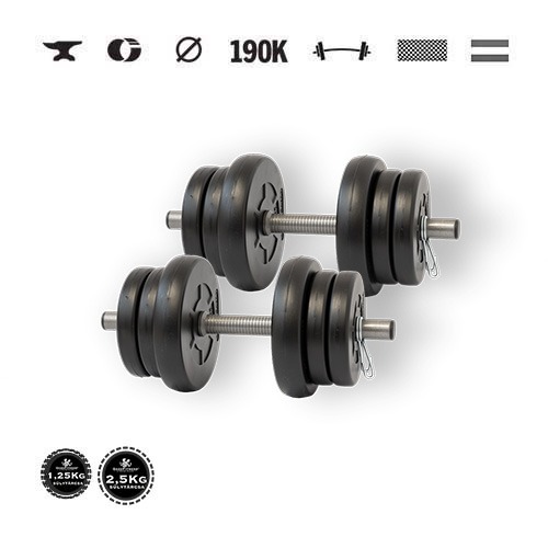 GazoFitness® Gantere 2 × 10,5 kg (total 21 kg) cu discuri de 2,5 kg și 1,25 kg