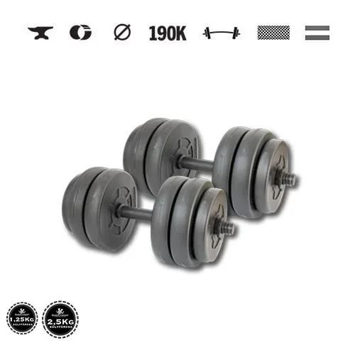 GazoFitness® Gantere 2 × 14 kg (total 28 kg) cu bare filetate