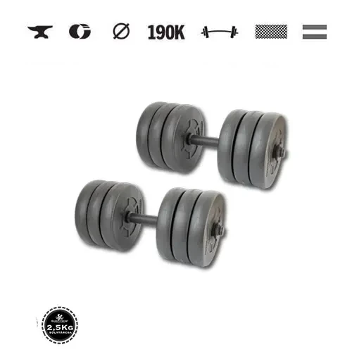 GazoFitness® Gantere 2 × 16,5 kg (total 33 kg) cu bare filetate – super ofertă