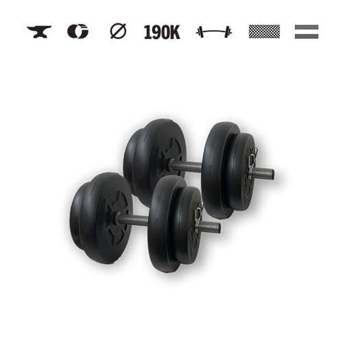 GazoFitness® Gantere 2 × 16 kg (total 32 kg) – discuri 4 × 5 kg + 4 × 2,5 kg