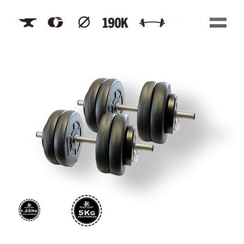GazoFitness® Gantere 2 × 23 kg (total 46 kg)