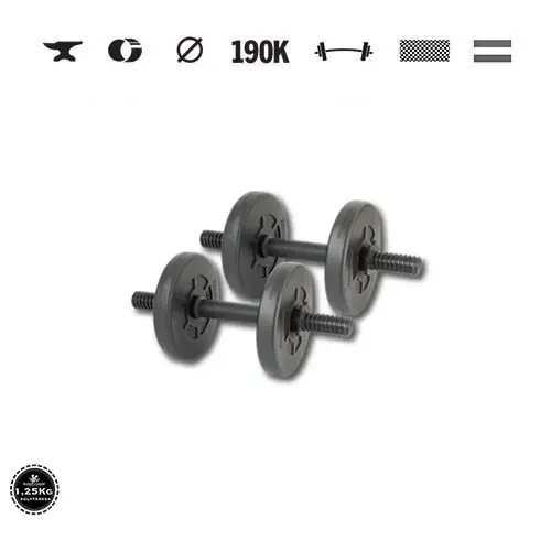 GazoFitness® Gantere 2 × 4 kg (total 8 kg) cu bare filetate