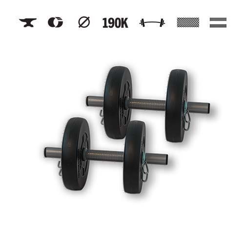GazoFitness® Gantere 2 × 5,5 kg (total 11 kg) – discuri 4 × 2,5 kg
