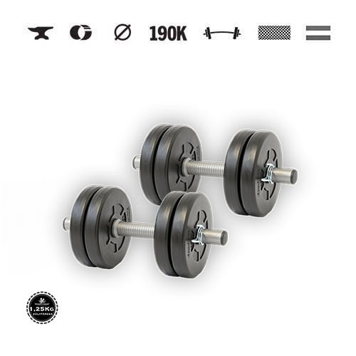 GazoFitness® Gantere 2 × 5,5 kg (total 11 kg) – discuri 8 × 1,25 kg