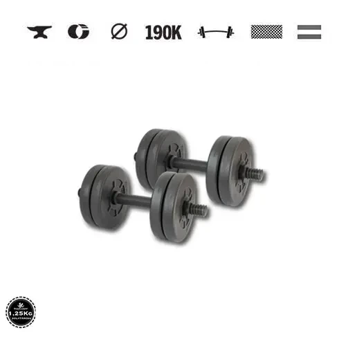 GazoFitness® Gantere 2 × 6 kg (total 12 kg) cu bare filetate