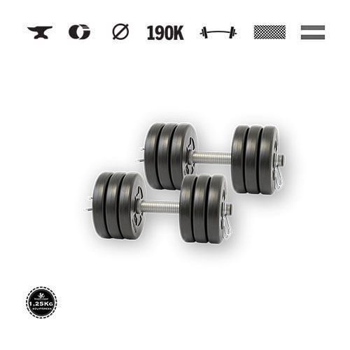 GazoFitness® Gantere 2 × 8 kg (total 16 kg) – discuri 12 × 1,25 kg
