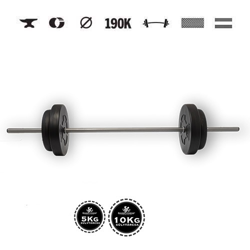 GazoFitness® Halteră 33 kg cu bară de 150 cm