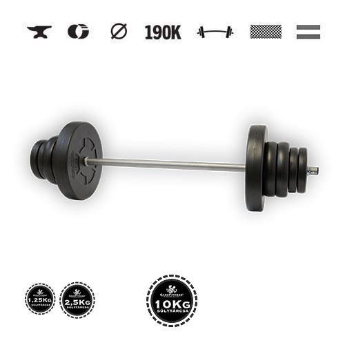 GazoFitness® Halteră 39,5 kg cu bară de 150 cm