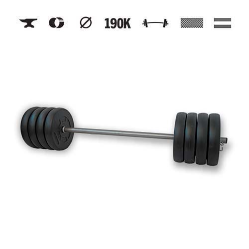 GazoFitness® Halteră 45 kg cu bară de 150 cm