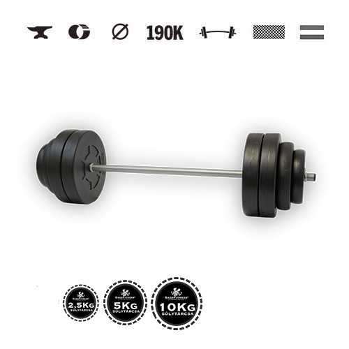 GazoFitness® Halteră 57 kg cu bară de 150 cm