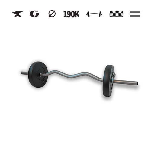 GazoFitness® Halteră cu bară EZ 13 kg