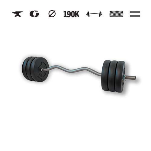 GazoFitness® Halteră cu bară EZ 33 kg