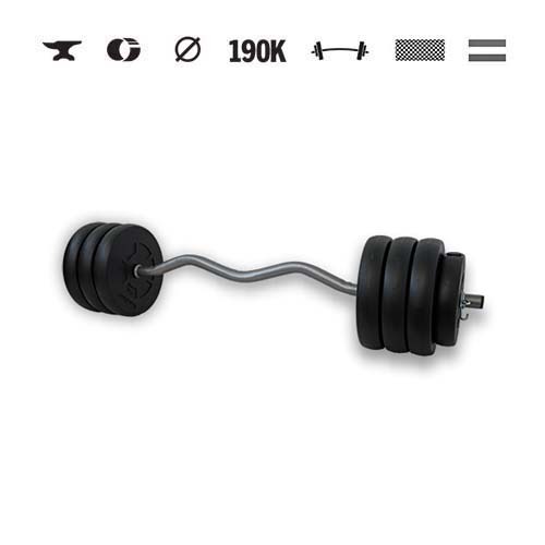 GazoFitness® Halteră cu bară EZ 37 kg