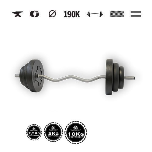 GazoFitness® Halteră cu bară EZ 38 kg