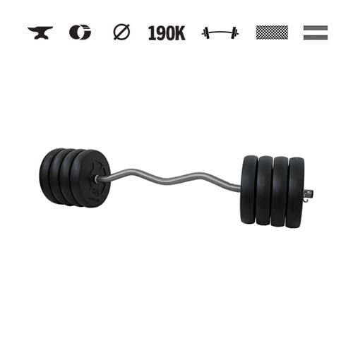 GazoFitness® Halteră cu bară EZ 43 kg
