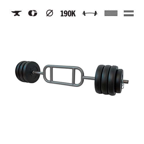 GazoFitness® Halteră cu bară triceps 39 kg