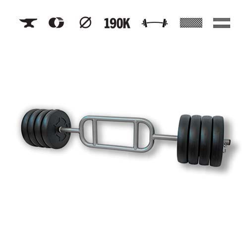 GazoFitness® Halteră cu bară triceps 45 kg
