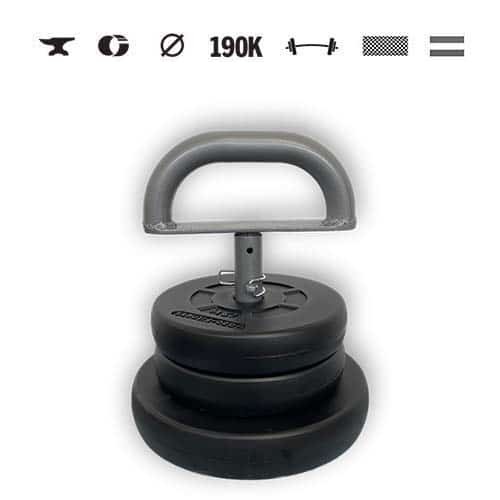 GazoFitness® Kettlebell reglabil 11,5 kg (discuri 2,5 kg + 5 kg)