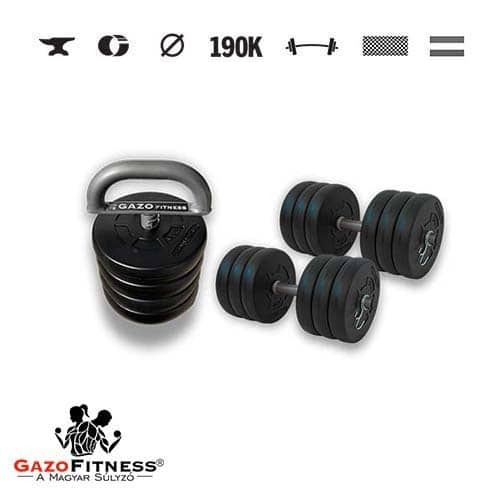 GazoFitness® Kettlebell reglabil 11,5 kg + gantere 2 × 16 kg (total 32 kg)