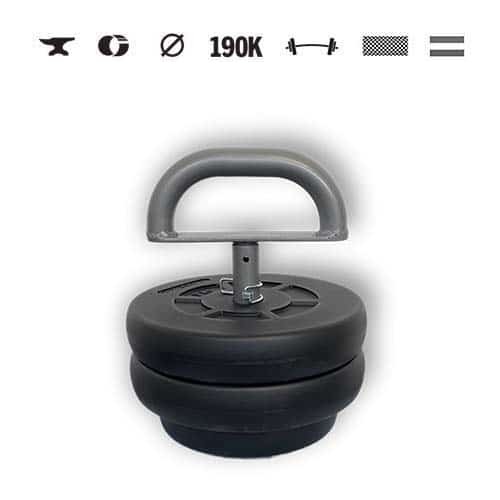 GazoFitness® Kettlebell reglabil 14 kg – discuri 2 × 5 kg + 1 × 2,5 kg