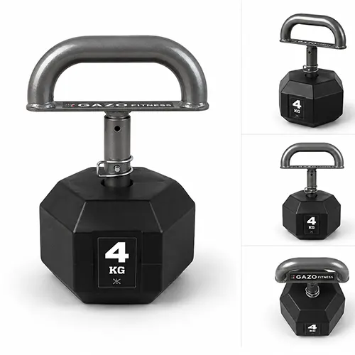 GazoFitness® Kettlebell reglabil 4 kg cu discuri hexagonale