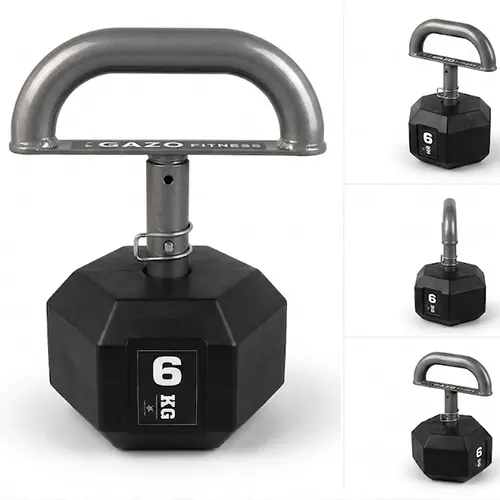 GazoFitness® Kettlebell reglabil 6 kg cu discuri hexagonale