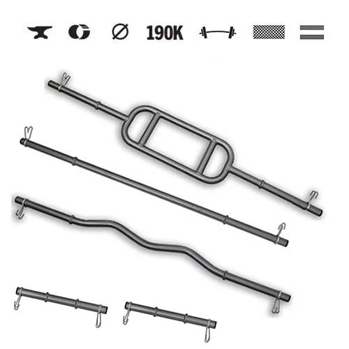 GazoFitness® Set de bare: gantere, dreaptă, EZ și triceps