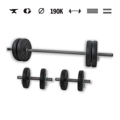 GazoFitness® Set gantere și halteră Hardcore 35 kg