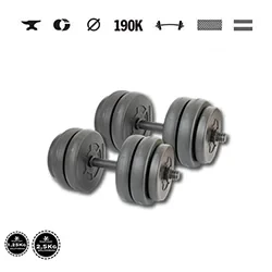 GazoFitness® Set gantere și halteră Hardcore cu bară EZ 66,5 kg cu bare filetate – imaginea 5