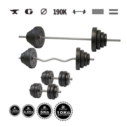 GazoFitness® Set gantere și halteră Hardcore Super 108 kg (ofertă de toamnă)