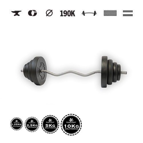 GazoFitness® Halteră cu bară EZ 41 kg